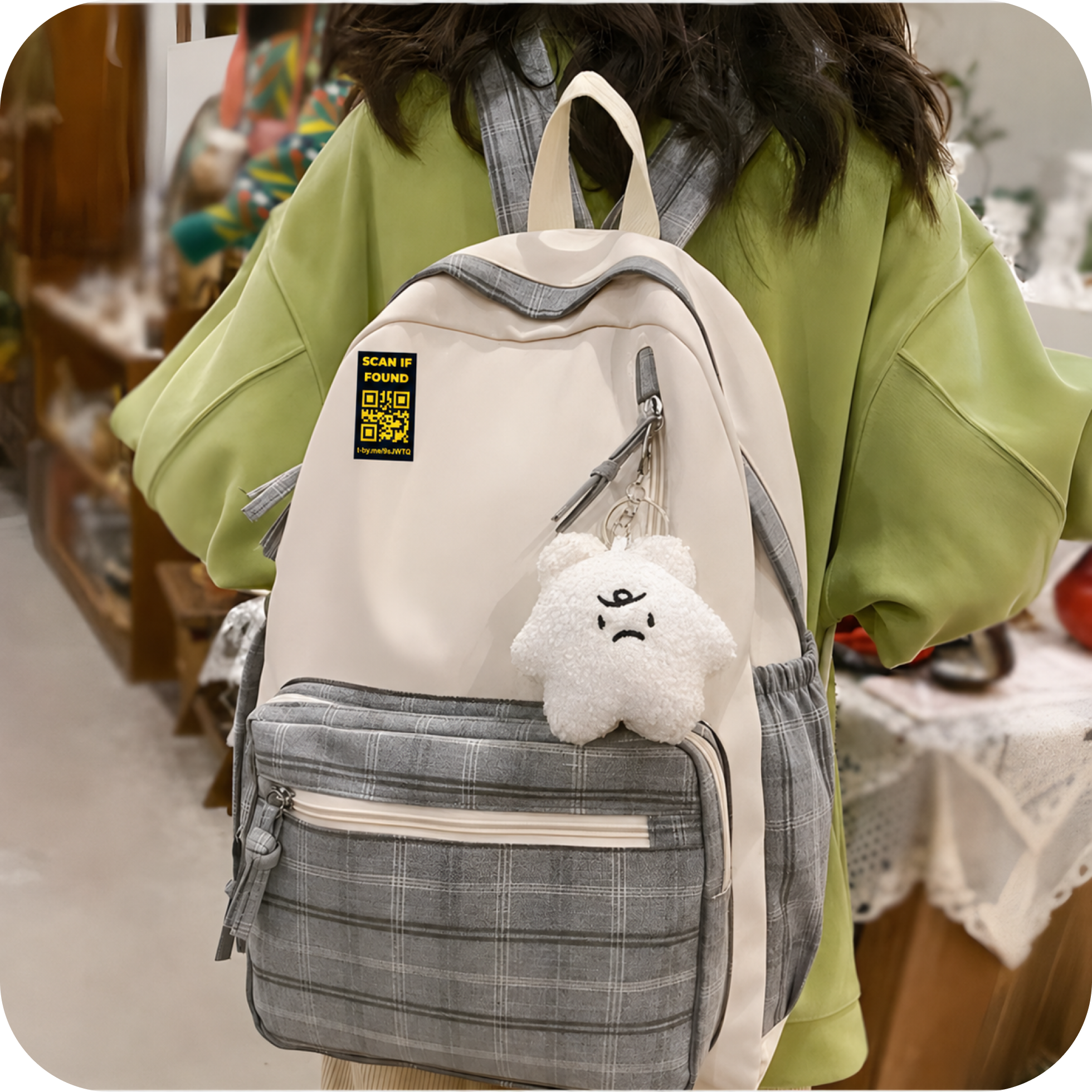 Backpack with tags