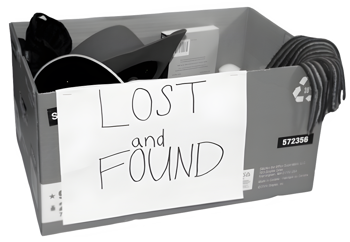 Lost and found items pile