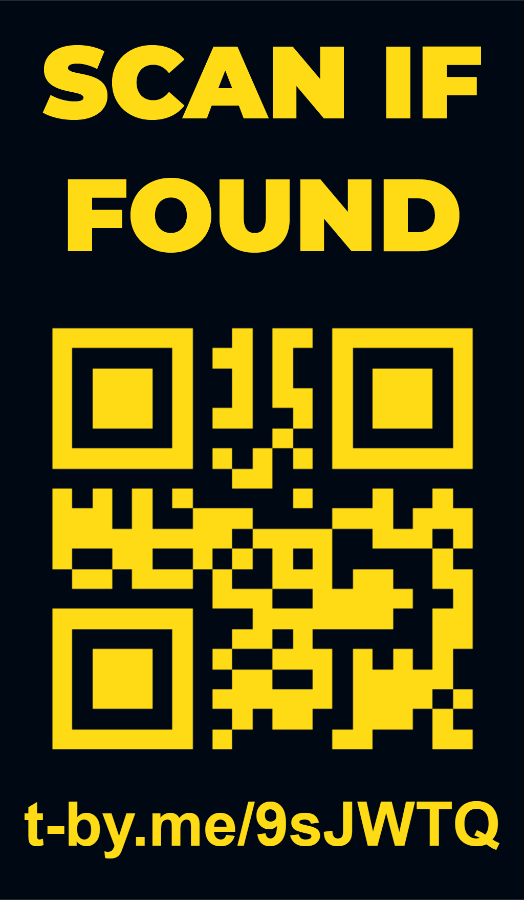 Tagaby QR sticker reading Scan if found